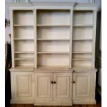 Country house break front kitchen dresser painted white, manufactured by Thistle Joinery 51 cm deep,