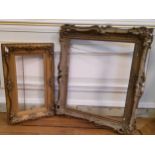 Attic Finds - two 19th Century decorative gilt frames, found above the ballroom, A/F (as found)