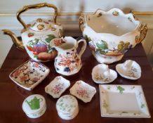 Decorative ceramics including a pair of Royal Crown Derby Derby Posies pin dishes; a pair of Aynsley
