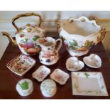 Decorative ceramics including a pair of Royal Crown Derby Derby Posies pin dishes; a pair of Aynsley