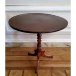 A Victorian tripod wine table, 75cm diameter