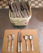 Large quantity of Hiram Wild (Sheffield) silver plated cutlery, approx. quantity are; 12 soup spoon,
