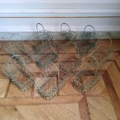 Ten centrepiece/plant wirework baskets, green (10)