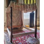 A reproduction Georgian mahogany 'Charleston' tester or four poster bed, with Strawberry thief