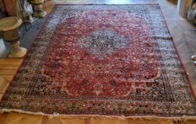 A hand finished Persian Keshan rug