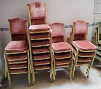 Conference Stacking Chairs - a very large quantity of 50+ function room chairs with gilded metal