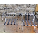 Five chrome rounded collapsible luggage racks