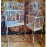 Amended image - Victorian style greenhouse painted green metal raised on four legs with