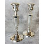 A pair of silver candelsticks, Napper & Davenport, Birmingham, 1923 475g gross