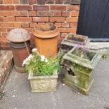 Garden planters - Victorian terracotta chimney pots; others; a Victorian style planter with