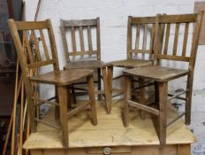 A set of four full sized school chairs