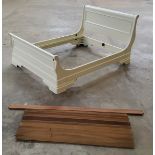 A Willis & Gambier double sleigh bed, painted white