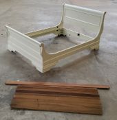 A Willis & Gambier double sleigh bed, painted white