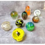 Glass Paperweights - various including a Mdina, Wedgwood, Guernsey, Allum Bay, etc