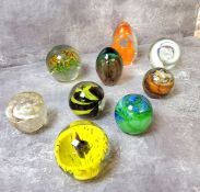 Glass Paperweights - various including a Mdina, Wedgwood, Guernsey, Allum Bay, etc