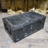 Militaria- a twin handled metal ammunition storage box, stencilled number six