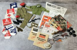 Palitoy Action Man accessories including Luger with stock and barrel extensions from Colditz