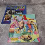 A Star Wars Return OF The Jedi sticker album issued by Figurine Panini 1983; The A Team sticker