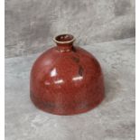 A Chinese Ru domed specimen vase, drip glazed in red tones, seal stamp mark to base