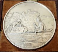 A silver medallion from the 100 Greatest Works of Art set, cast in relief the obverse shows the