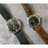 A WWII Marvin wristwatch, Swiss 15 jewel movement, marked Marvin, black dial, subsidiary second