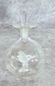 A unusual Rene Lalique style scent bottle with stopper
