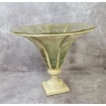 Interior design - a trumpet shaped painted metal and mottled glass centrepiece 33cms