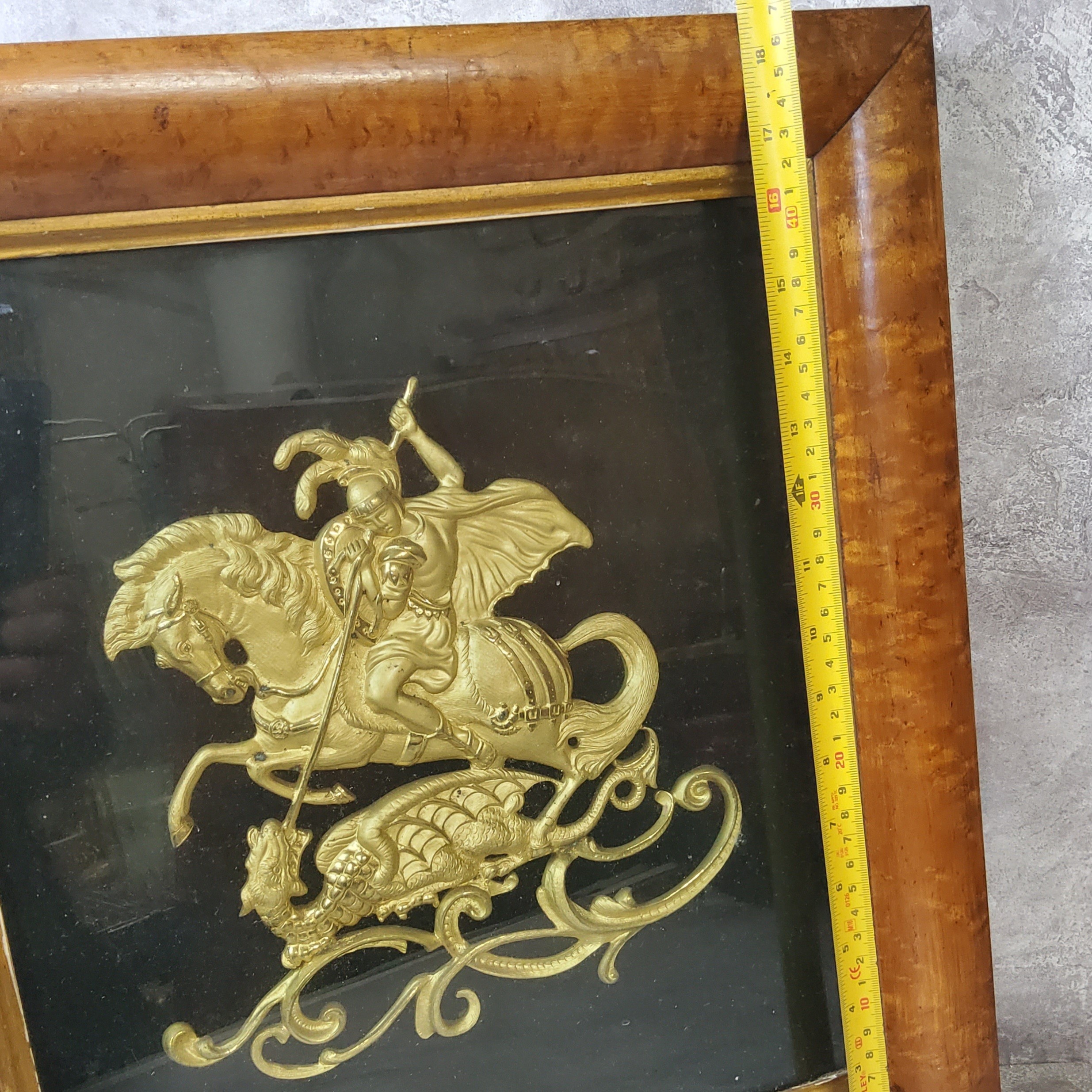 Breweryana- a Victorian gilt metal George And The Dragon brewery / pub plaque, fixed within a well - Image 2 of 6