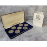 The Sheffield Coin Collection by Carrs of Sheffield, holding seven medallions based on Sheffield