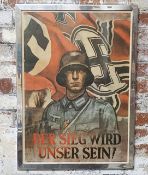 A reproduction Nazi propaganda poster - Der Sieg Wird Unser Sein! [Victory will be Ours], reproduced