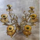 A 19th century French gilt metal six branch candle sconce, stamped RR c.1880