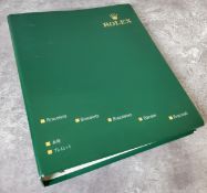 Rolex - a Rolex R8 Bracelet Spare Parts Catalogue presented in an A4 branded textured green ring