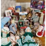 Collector dolls over thirty porcelain dolls and others
