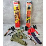 A Palitoy Action Man Grenadier Guards #34302 outfit comprising jacket, trousers, bearskin, boots,