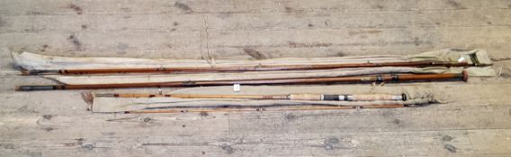 Fishing - an A E Rudge & Son, Redditch two piece cane trout rod in canvas slip; J. Enright & Son