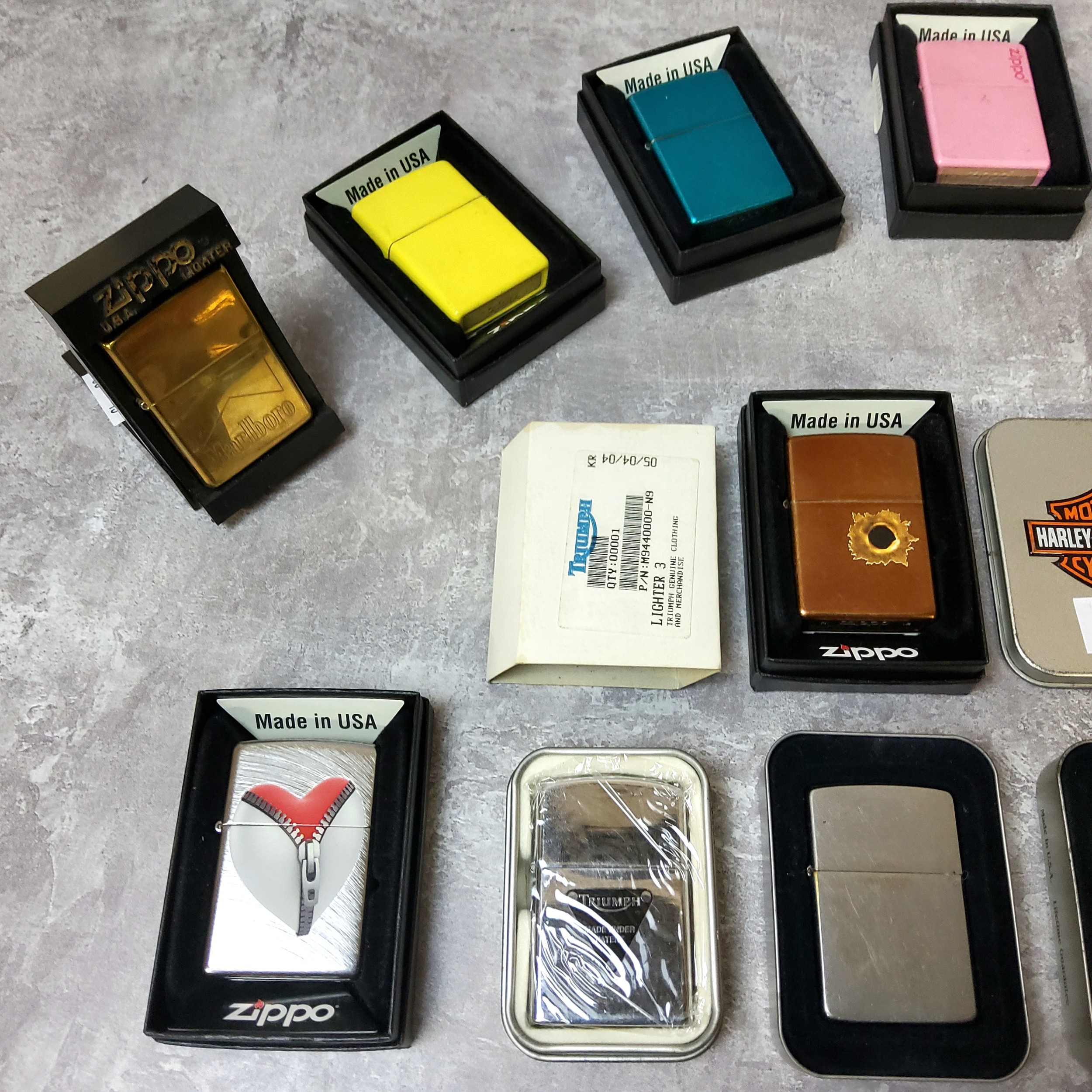 Zippo - various including 1992 Marlboro polished brass; a 2000 Harley Davidson, All American - Image 3 of 3