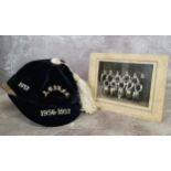 Sporting - A 1950's velvet Scottish Girls School Rugby cap with Rowans of Glasgow & Birmingham