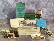 Militaria - Ephemera - black and white troop photographs of camp life, Infantry Record Office headed