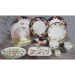 A pair of Royal Albert Heirloom pattern plates; six Royal Albert Blossom Time pattern side plates; a