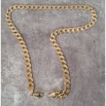 A 9ct gold 20 inch diamond cut curb necklace, stamped 375 & hallmarked 31.19g