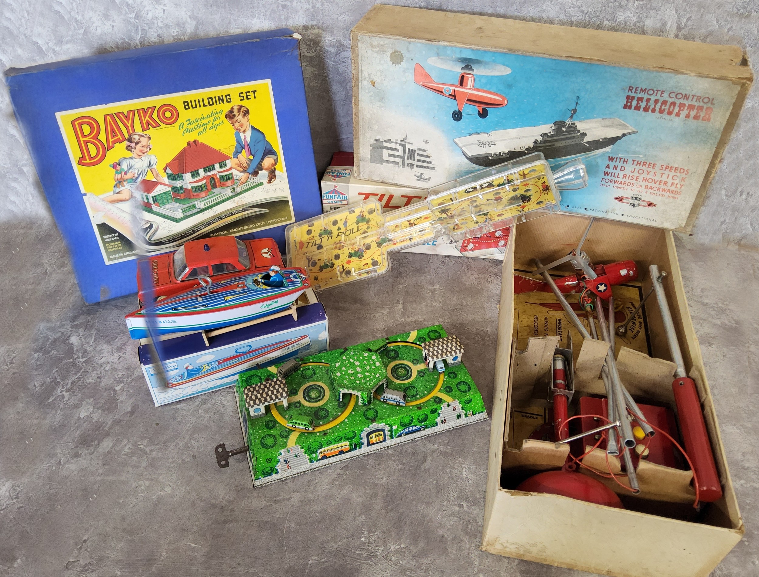 A 1955 Nulli Secundus Remote Control Helicopter, boxed (not checked); a vintage Russian ABTO