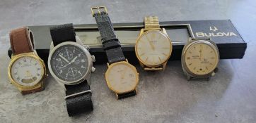 A Seiko Sportmatic gold plated gentleman's wristwatch, silver dial, gold hand & batons, later