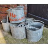 Garden Salvage - Five galvanised buckets