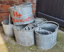 Garden Salvage - Five galvanised buckets