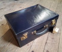 Vintage Luggage- a blue stained leather Mappin & Webb Ltd, Sheffield fitted travelling/dressing case