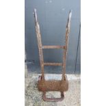 Vintage sack barrow, metal. 110 h x 45 w x 38cm deep