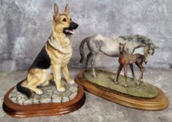 A Country Artists Springtime CA 405 an Andalusian with Foal, plinth base 20cms high; a Border Fine