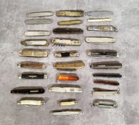 An unusual brass handled single blade pocketknife, the handle stamped 'TYNE', J Howarth,