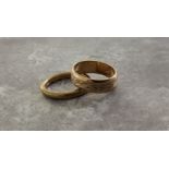 A 9ct gold half barrel wedding band; another 5.75g