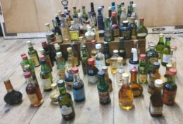 Miniatures - a collection of various vintage port, liquor,cognac and spirits etc, including a